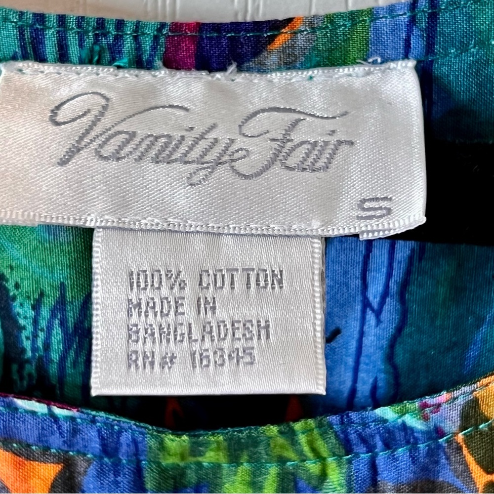 Vintage VANITY FAIR Tropical Hawaiian Ruffled Hem Mumu Dress—SZ. Small - Picture 9 of 14